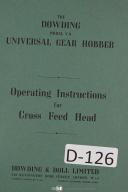 Dowding & Doll-Dowding operators Universal Gear Hobber Instructions for Cross Feed head Manual-V-8-01